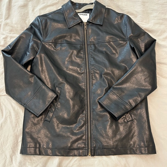 Garage Black Faux Leather Jacket - Picture 1 of 3